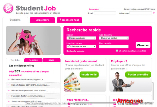 Arnaque emploi sur Studentjob.fr