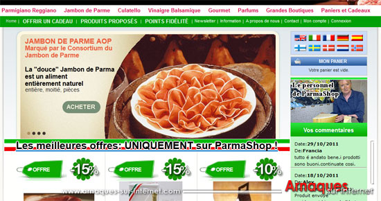 Faux jambons de Parme sur le site Parmashop Faux jambons de Parme sur le site Parmashop
